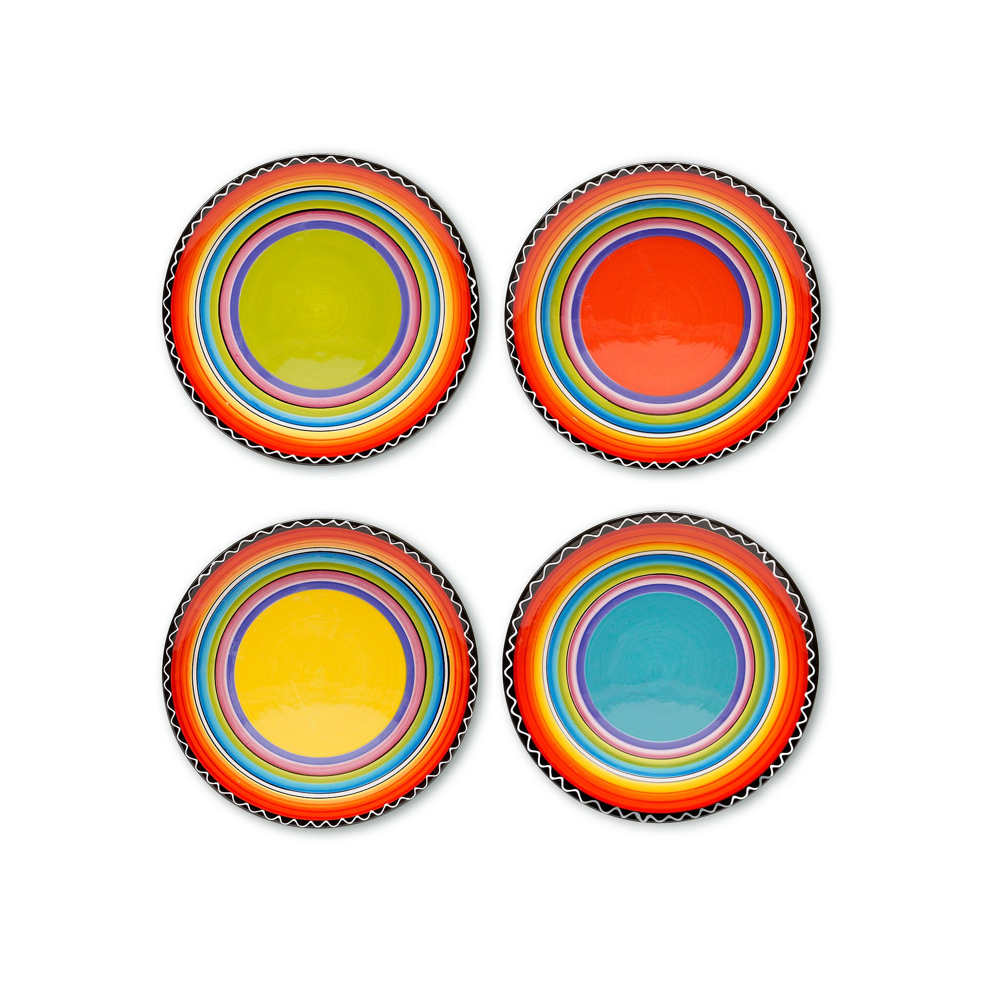 Certified International Tequila Sunrise 4-pc. Salad Plate Set, Multicolor