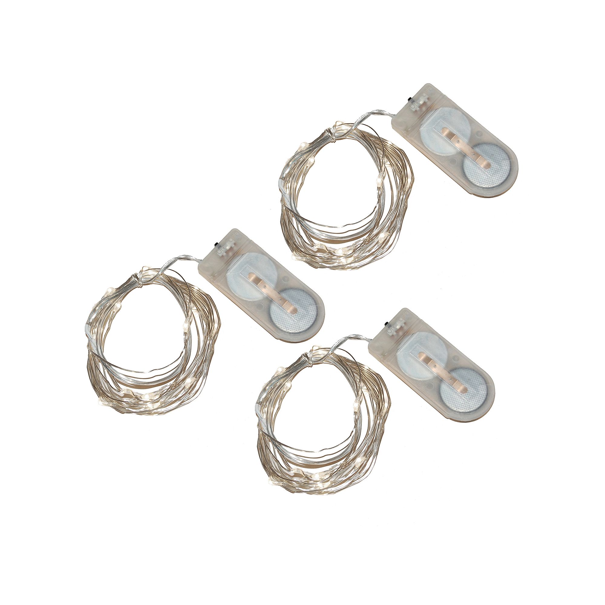 LumaBase 3-pk. Waterproof Battery Operated Mini LED String Lights, Bright W