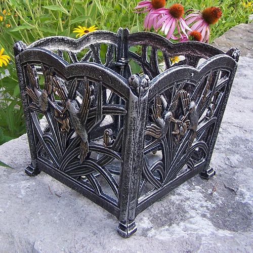 Hummingbird Decorative Square Flower Pot