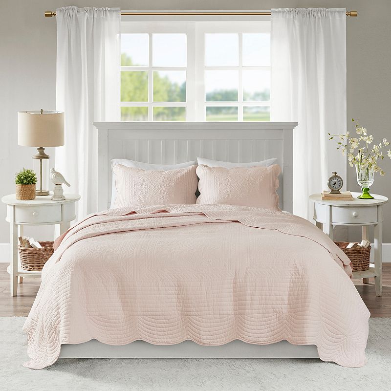 Madison Park Marino 3-Piece Quilt Set with Shams, Pink, Full/Queen