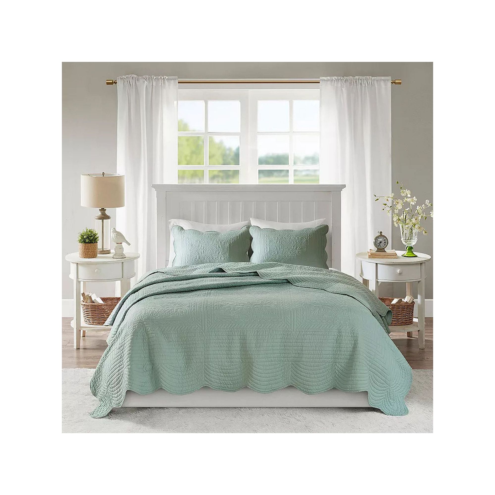 Madison Park Marino 3-Piece Reversible Lightweight Quilt Set, Seafoam
