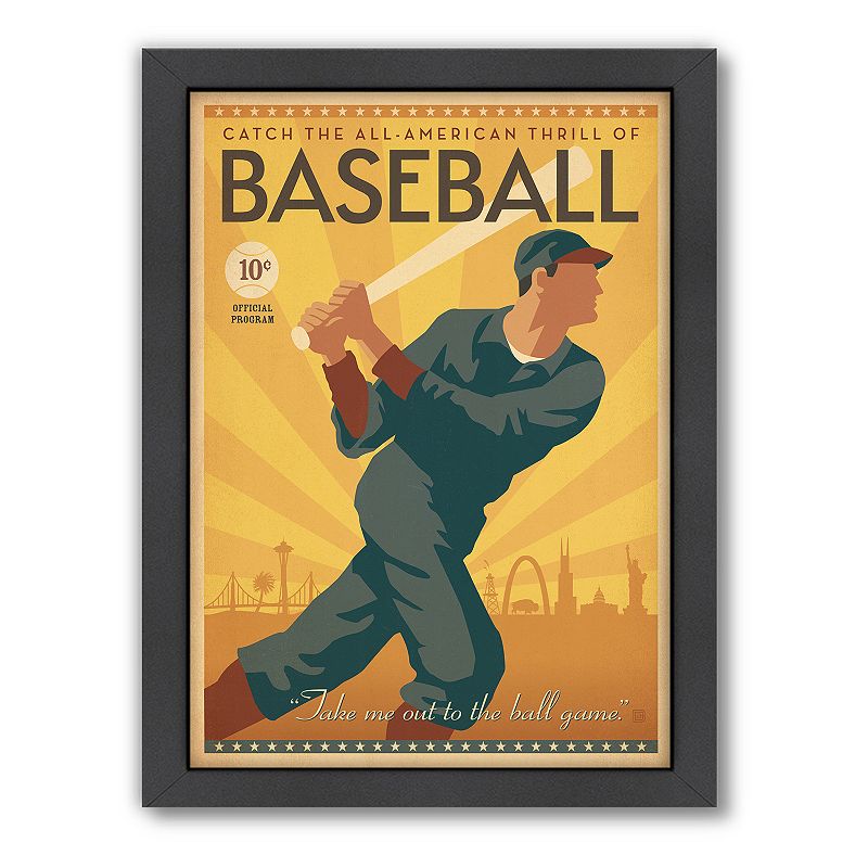 Americanflat Anderson Design Group Baseball Framed Wall Art, Multicolor