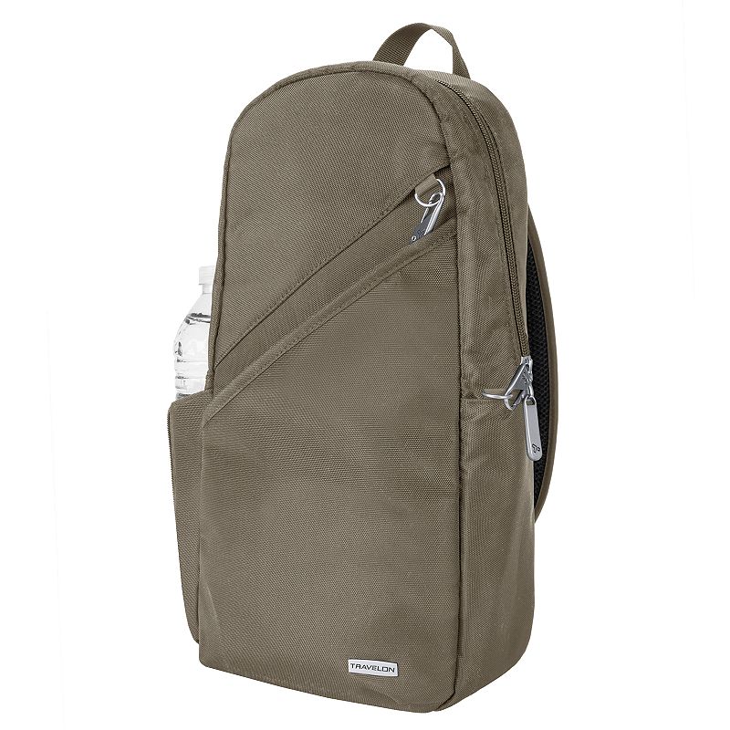 Travelon Classic Anti-Theft RFID-Blocking Sling Backpack, Beig/Green