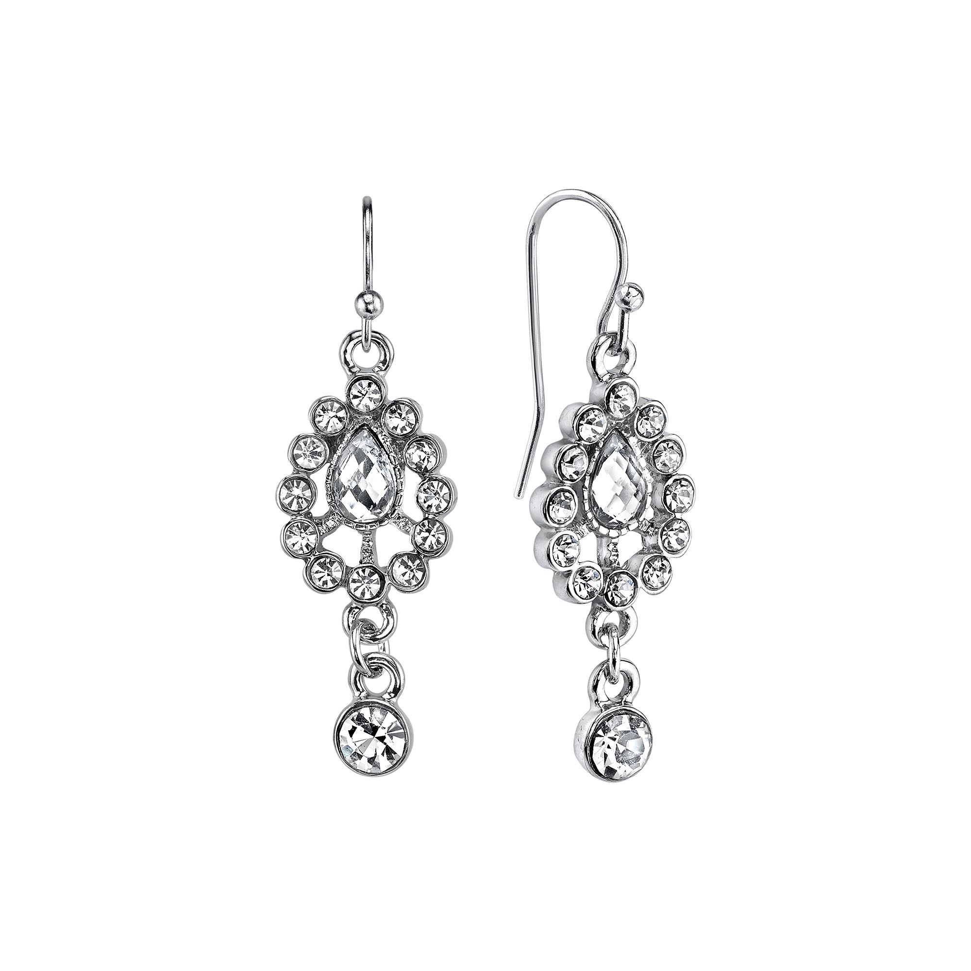 1928 Drop Earrings, Womens, White