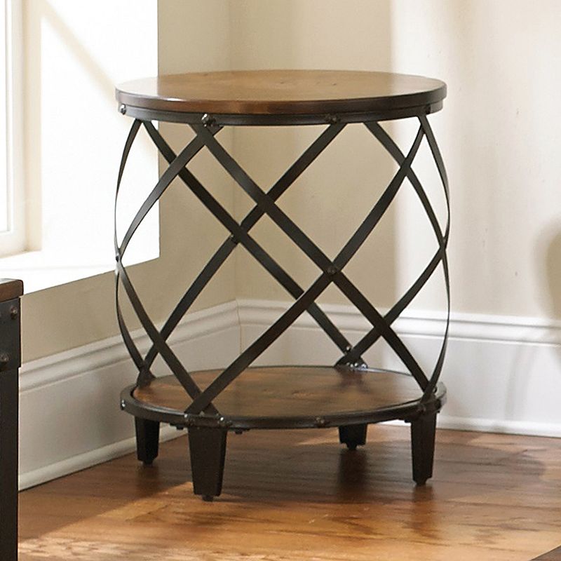 95779517 Winston Round End Table, Brown sku 95779517