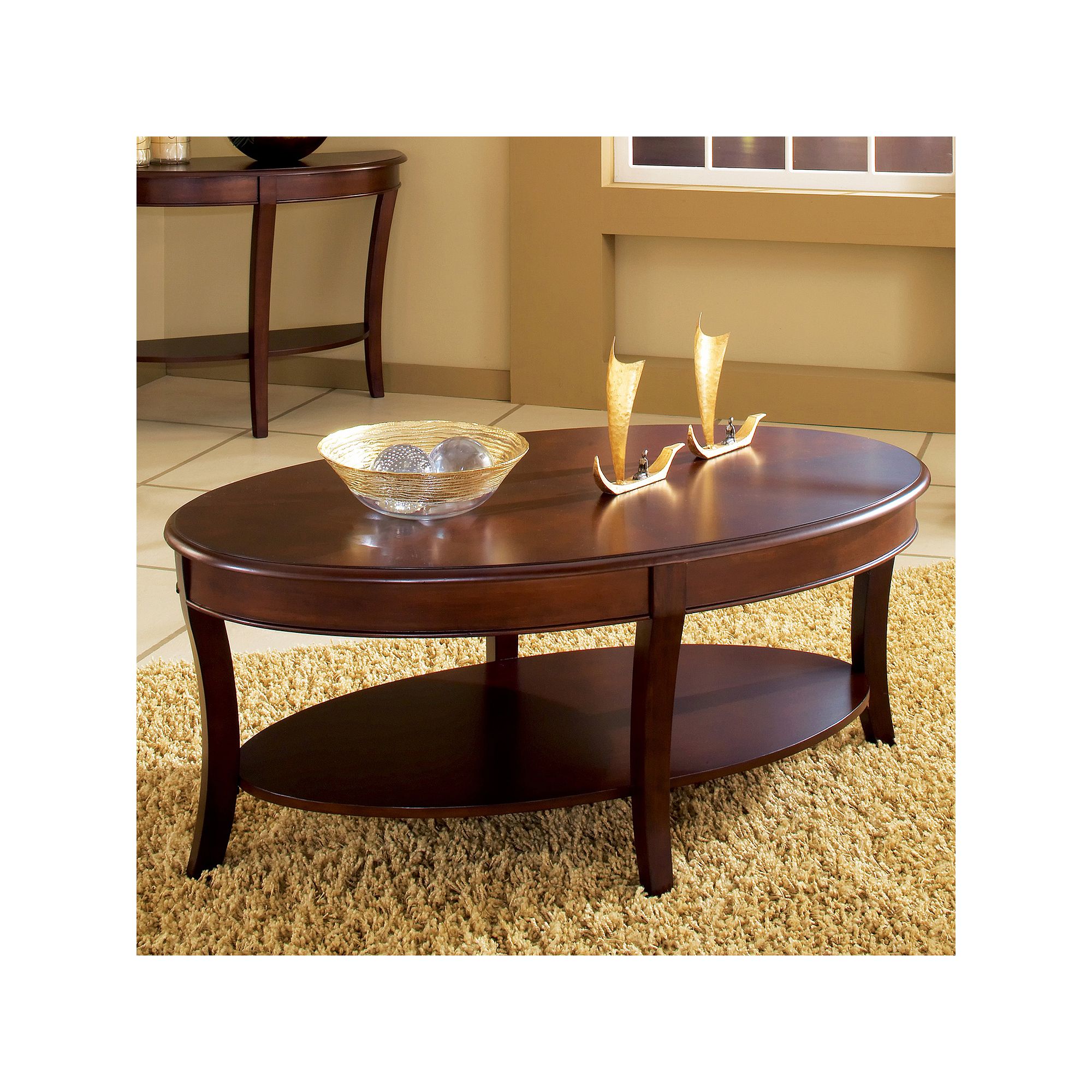 Troy Coffee Table, Medium Brown Red