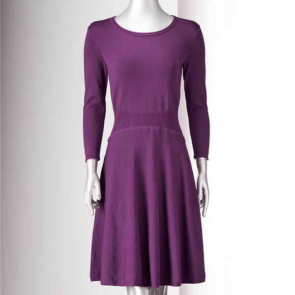 Simply Vera Vera Wang Fit & Flare Sweater Dress - Women's