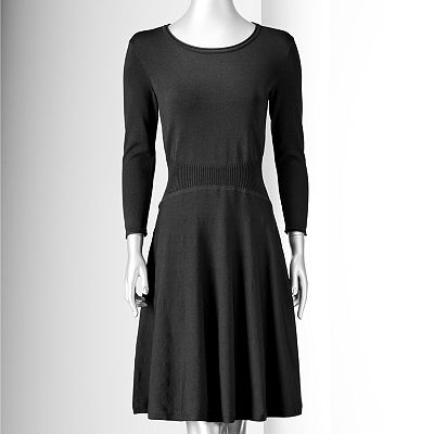 Simply Vera Vera Wang Fit Flare Sweater Dress Women s