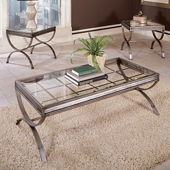 OSP Home Furnishings Emerson 3 pc Coffee & End Table Set