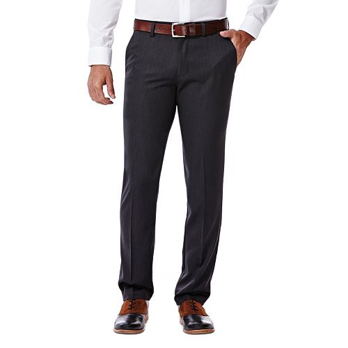 Men's Haggar® Slim-Fit Performance Microfiber Flat-Front Slacks