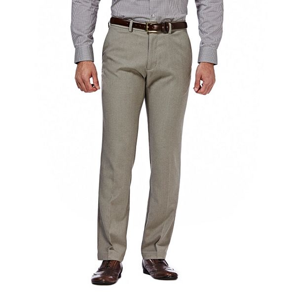 Men's Haggar® Slim-Fit Performance Microfiber Flat-Front Slacks