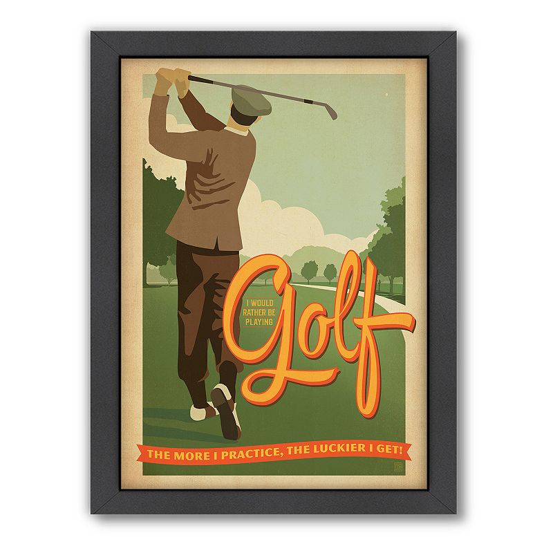 Americanflat Anderson Design Group Golf Lucky Framed Wall Art, Multicol