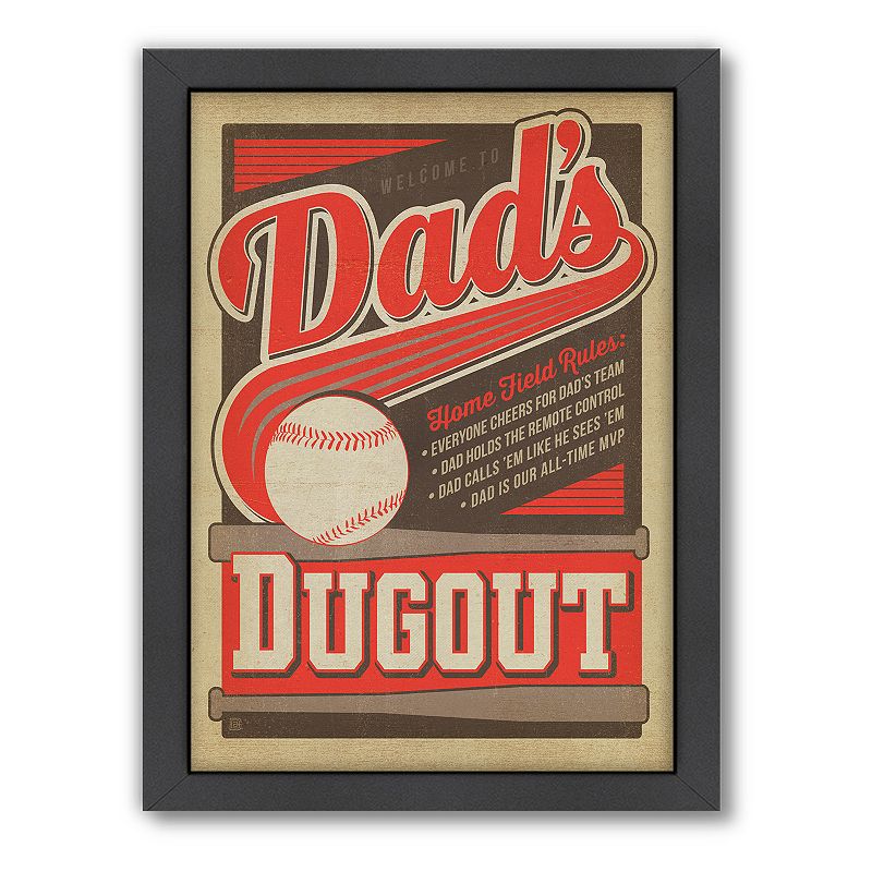 Americanflat Anderson Design Group Dads Dugout Framed Wall Art, Multic