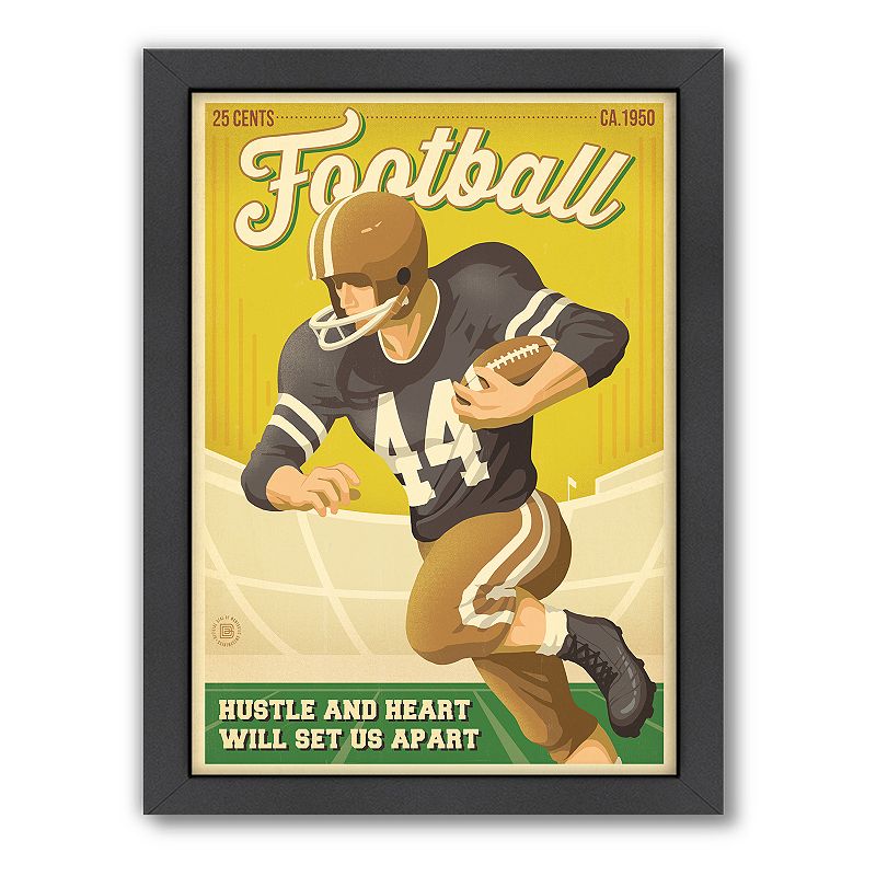 Americanflat Anderson Design Group Football Framed Wall Art, Multicolor