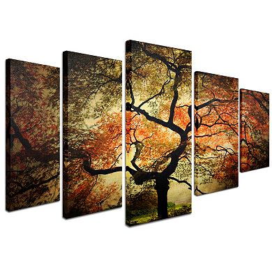 Japanese Tree 5-piece Canvas Wall Art Set