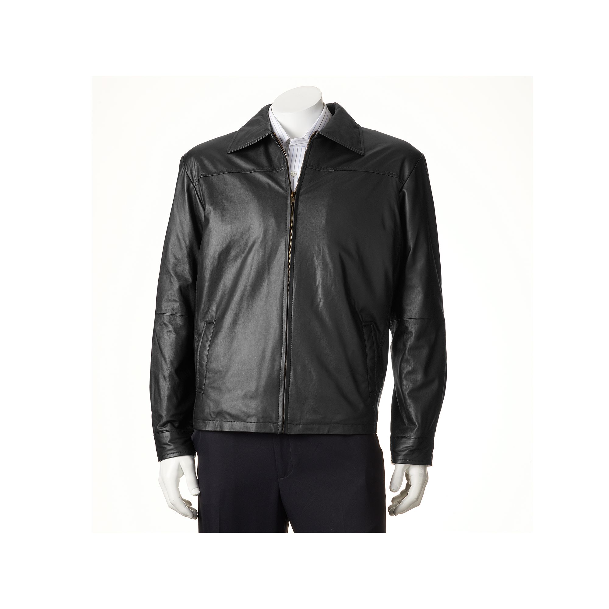 Mens Excelled New Zealand Lamb Leather Open-Bottom Jacket, Size: Medium, B