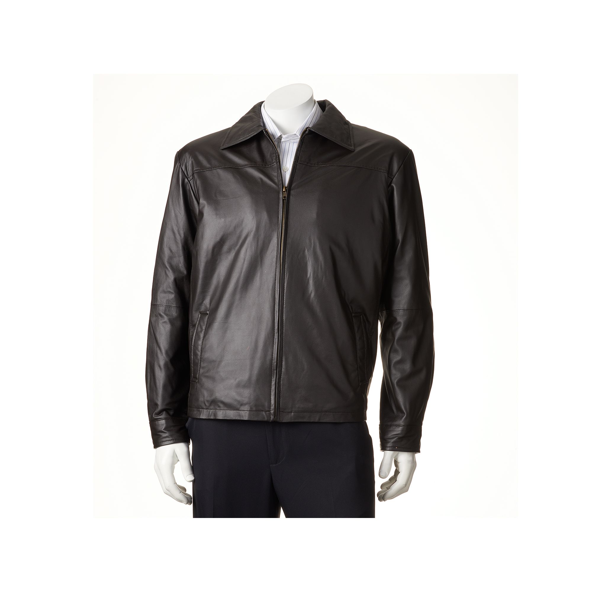 Mens Excelled New Zealand Lamb Leather Open-Bottom Jacket, Size: Medium, B