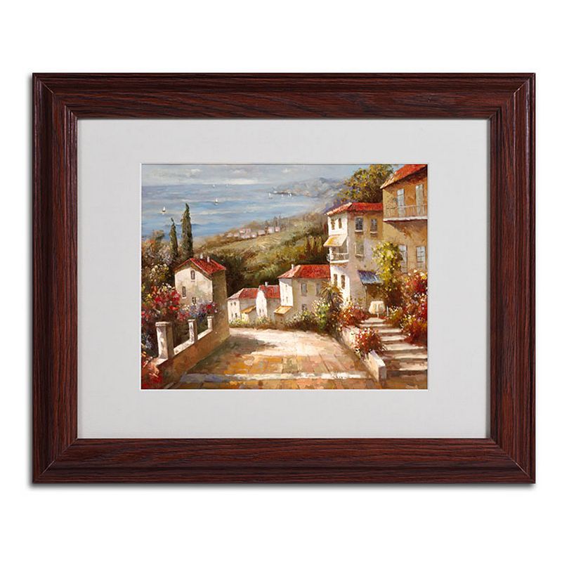 Home in Tuscany Framed Canvas Wall Art, Brown, 11X14