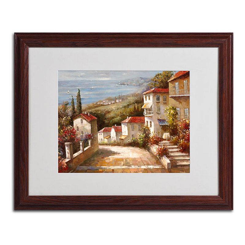 Home in Tuscany Framed Canvas Wall Art, Brown, 16X20