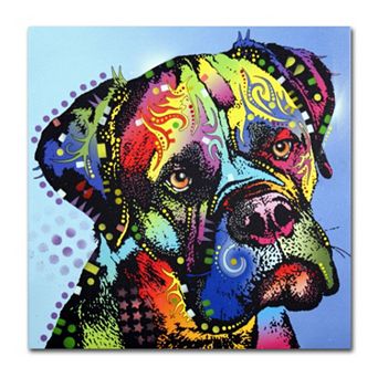 14" x 14" "Mastiff Warrior" Dog Canvas Wall Art
