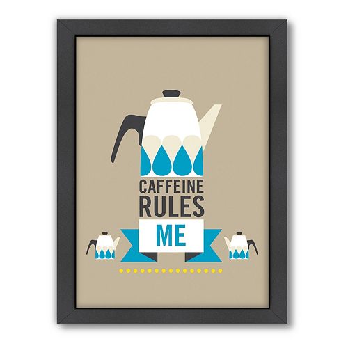 Americanflat Patricia Pino ''Caffeine Rules Me'' Framed Wall Art
