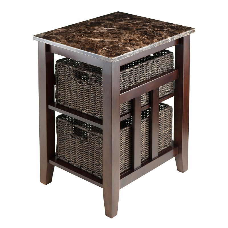 95800191 Winsome Zoey Storage Side Table, Brown, Furniture sku 95800191