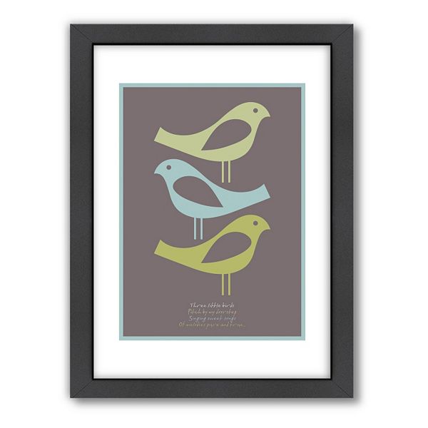 Americanflat Visual Philosophy Three Little Birds Framed Wall Art