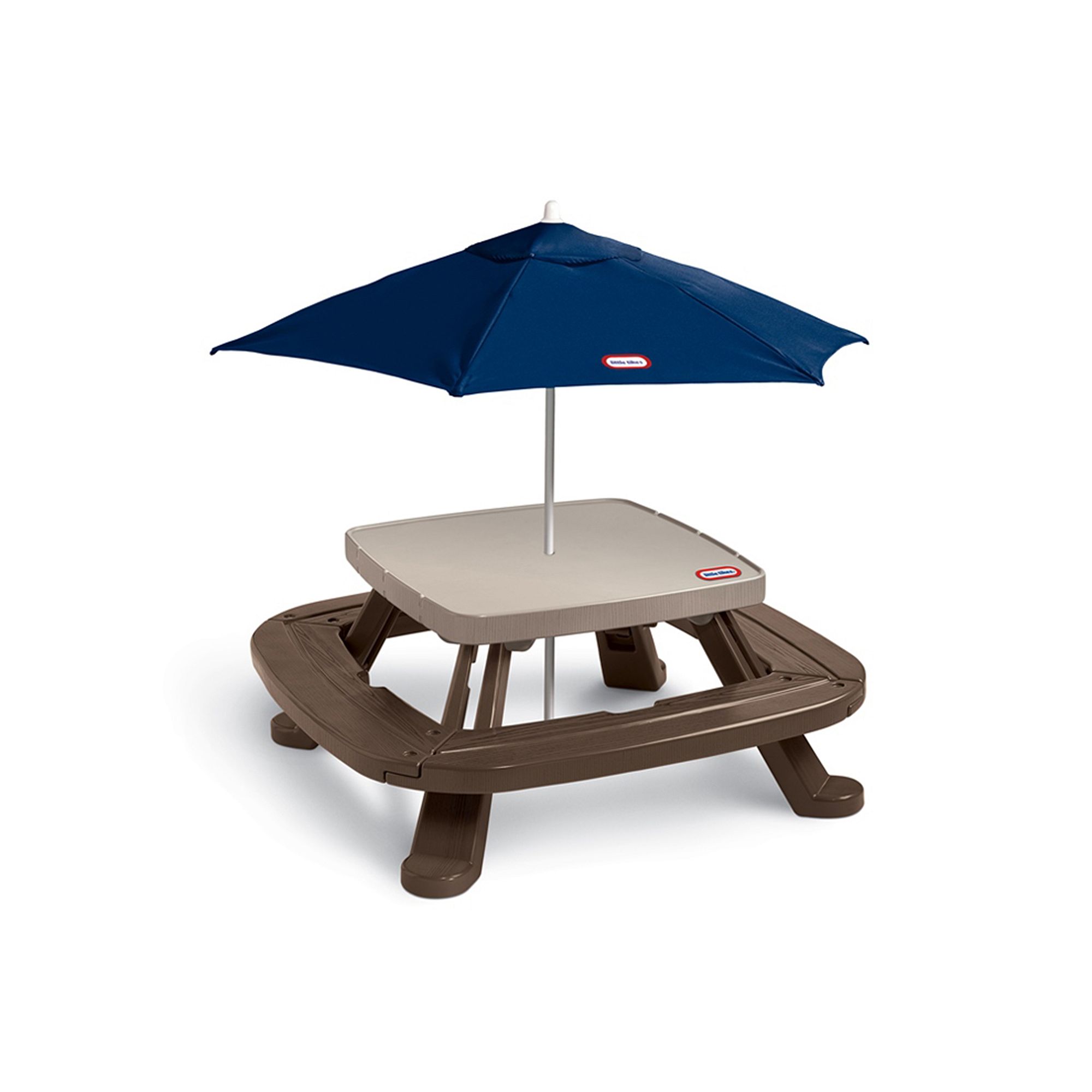 Little Tikes Fold n Store Picnic Table with Market Umbrella, Clrs