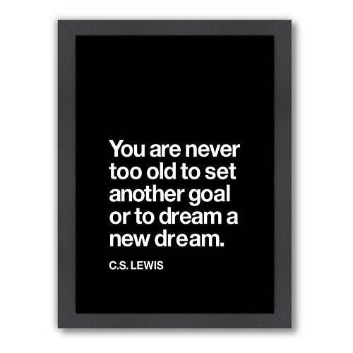 Americanflat Motivated Type ''You Are Never Too Old'' Framed Wall Art