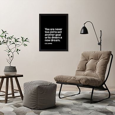 Americanflat Motivated Type ''You Are Never Too Old'' Framed Wall Art