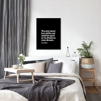 Americanflat Motivated Type ''You Are Never Too Old'' Framed Wall Art