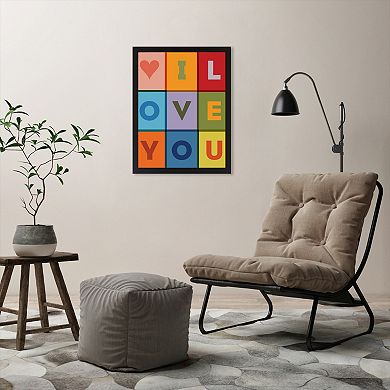 Americanflat Motivated Type ''I Love You'' Framed Wall Art