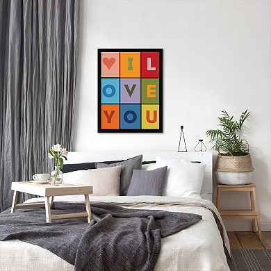 Americanflat Motivated Type ''I Love You'' Framed Wall Art