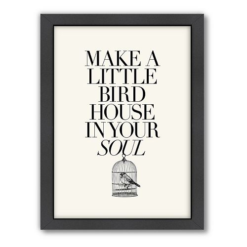 Americanflat Motivated Type ''Bird'' Framed Wall Art