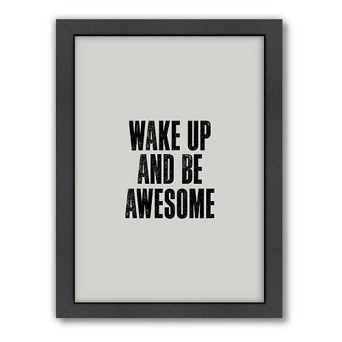 Americanflat Motivated Type ''Wake Up'' Typography Framed Wall Art
