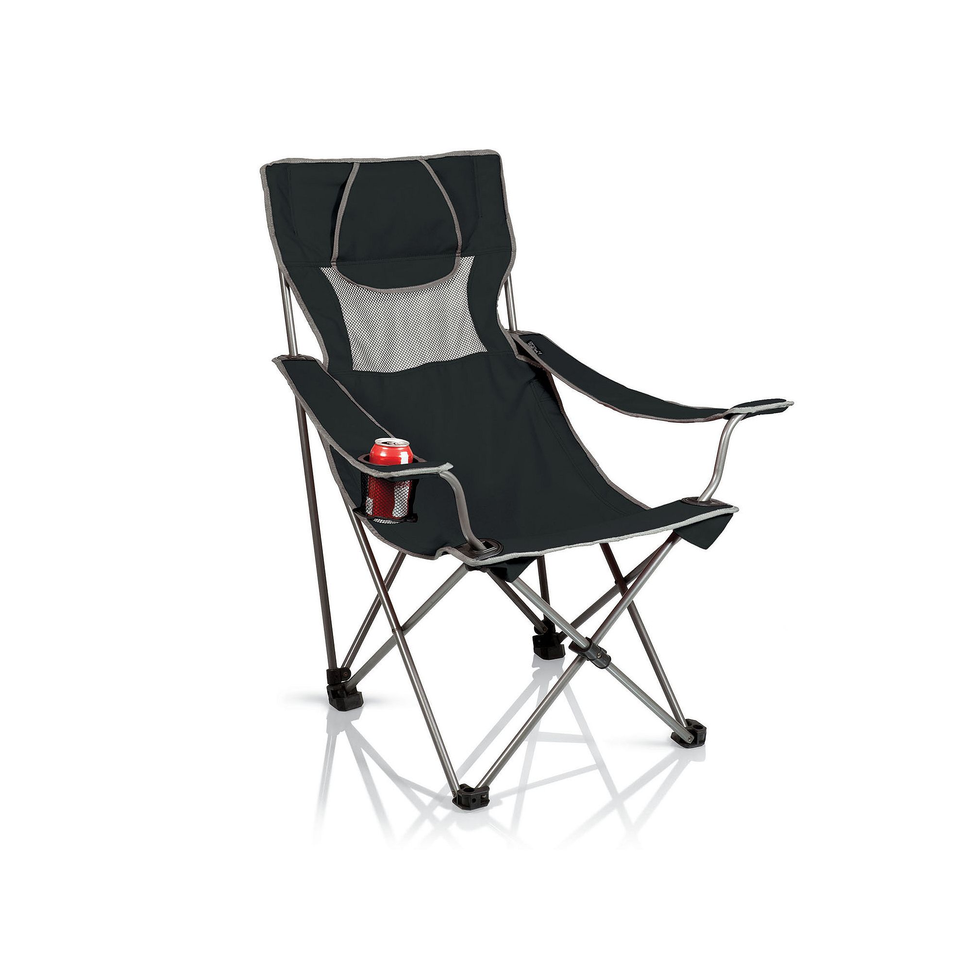 Picnic Time Portable Folding Chair, Black