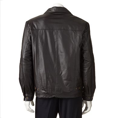 Big & Tall Excelled New Zealand Lamb Leather Open-Bottom Jacket