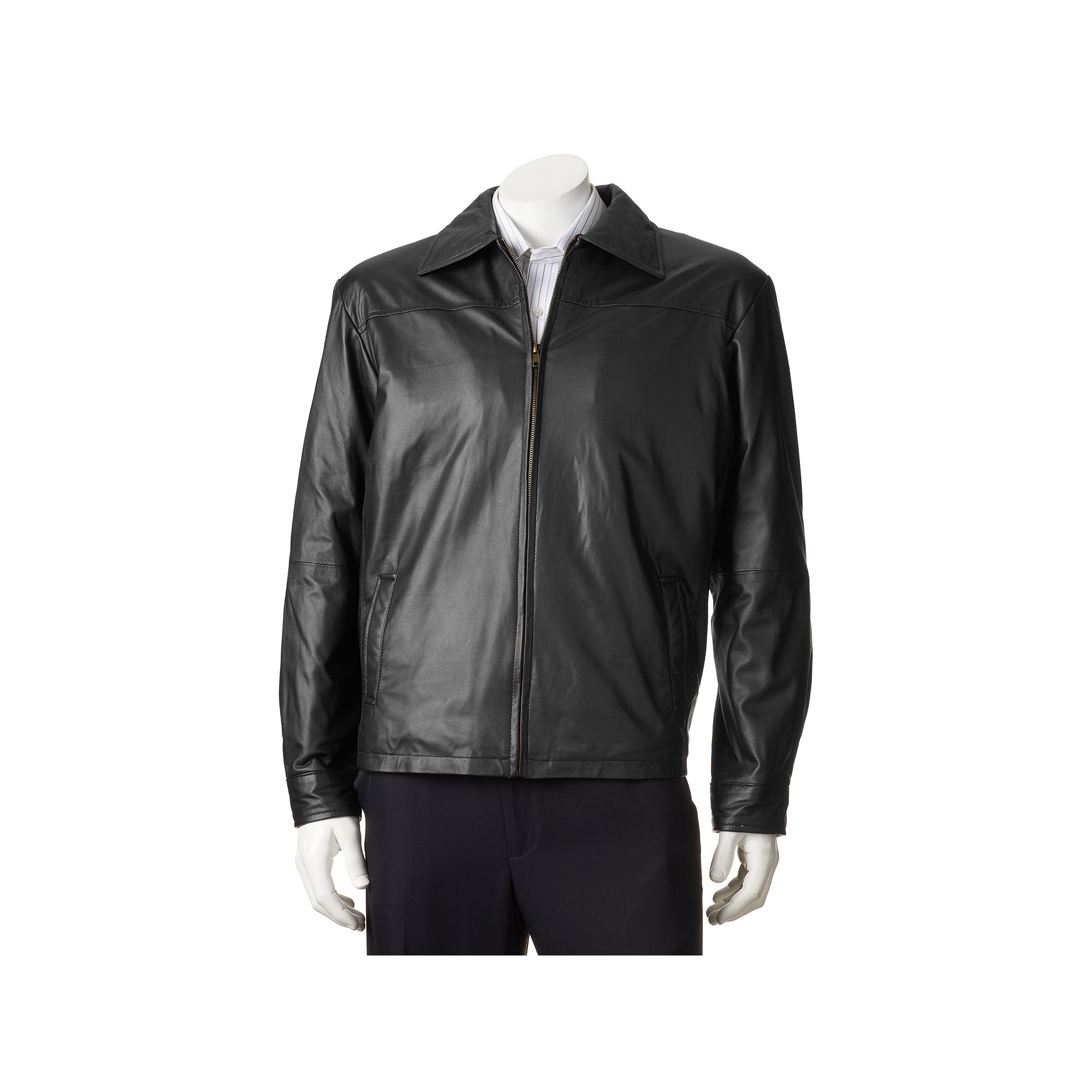 Big & Tall Excelled New Zealand Lamb Leather Open-Bottom Jacket, Mens, Siz