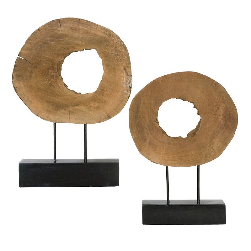 Uttermost Ashlea 2-piece Wood Sculpture Decor Set, Brown