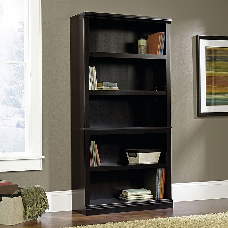 Sauder Contemporary 5-Shelf Bookcase, Black