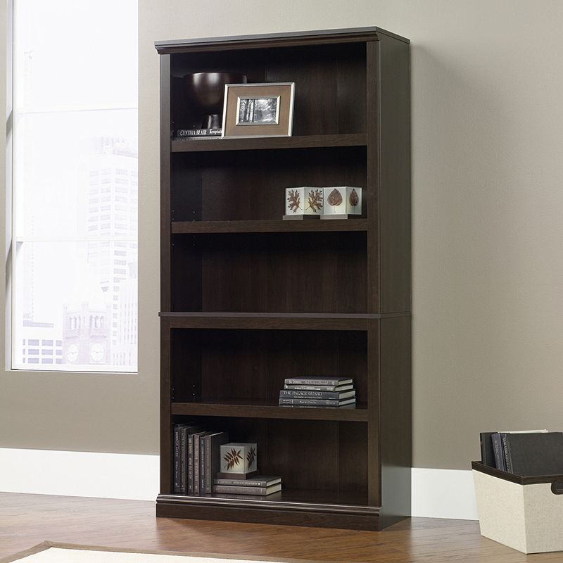 Sauder Contemporary Sleek 5-Shelf Bookcase, Brown