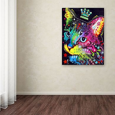 32" x 26" "Thinking Cat Crowned" Canvas Wall Art