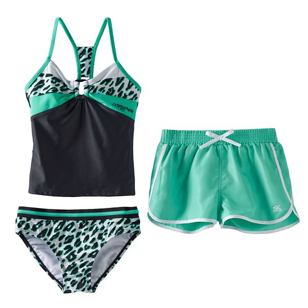 ZeroXposur 3-pc. Cheetah Tankini Swimsuit Set - Girls 7-16