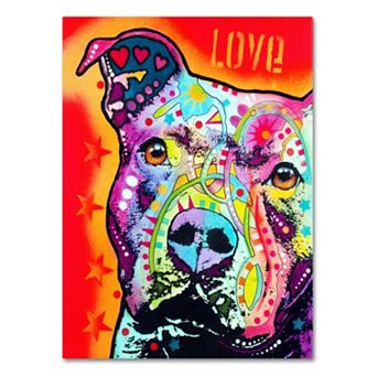 24" x 18" "Thoughtful Pitbull" Canvas Wall Art