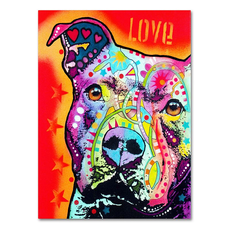 24 x 18 Thoughtful Pitbull Canvas Wall Art, Multicolor, 18X24