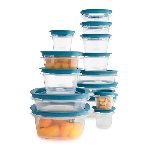 Food Flex Set of 3 Flat Food Storage Containers - Aqua blue