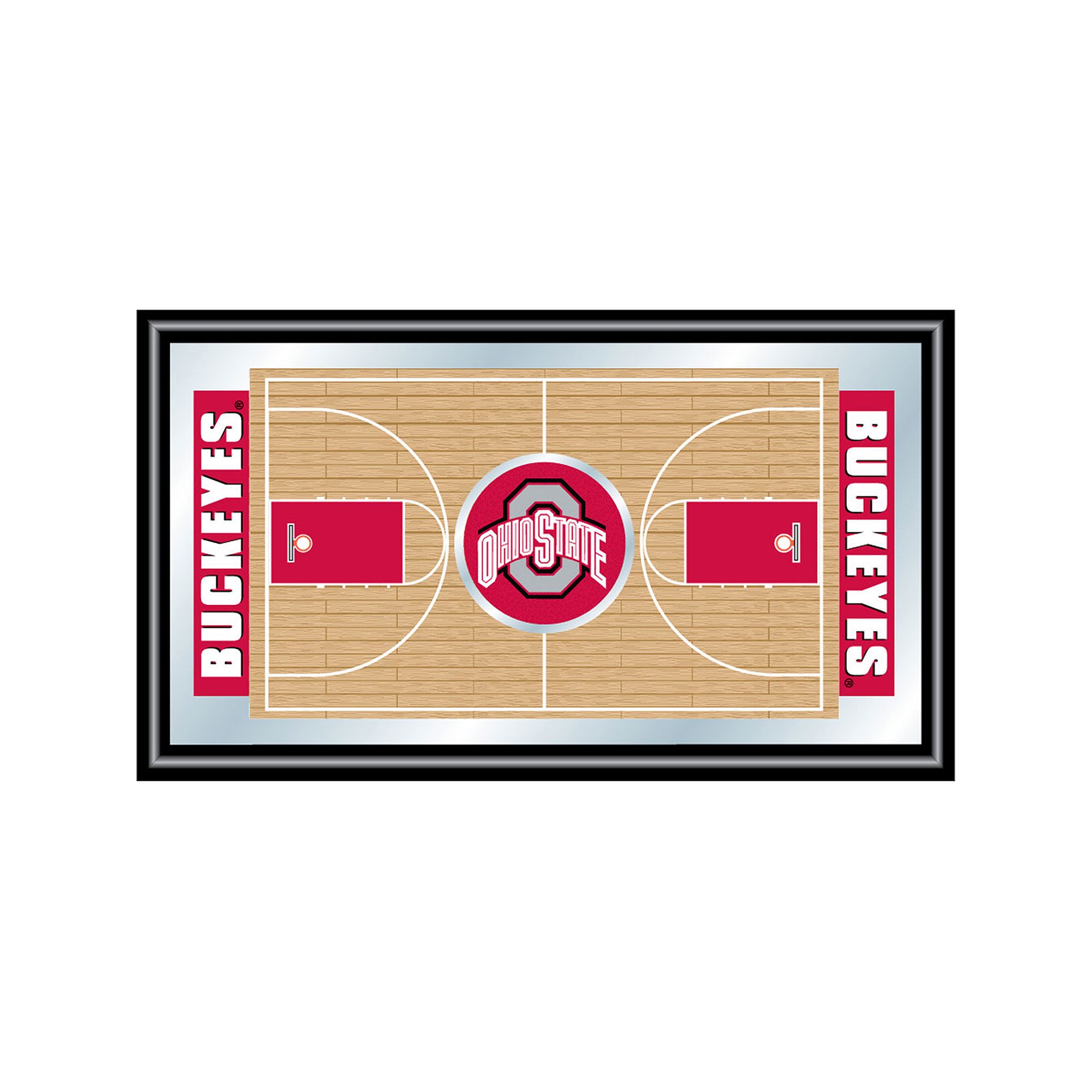 Ohio State Buckeyes Framed Basketball Court Wall Art, Team