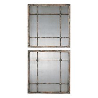 Saragano 2 pc Square Wall Mirror Set