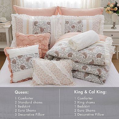 Madison Park Vanessa 9-piece Cotton Comforter Set with Throw Pillows