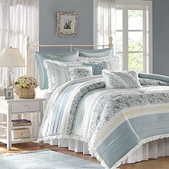 Madison Park Bristol 6-Piece Striped Comforter Set With Throw Pillows